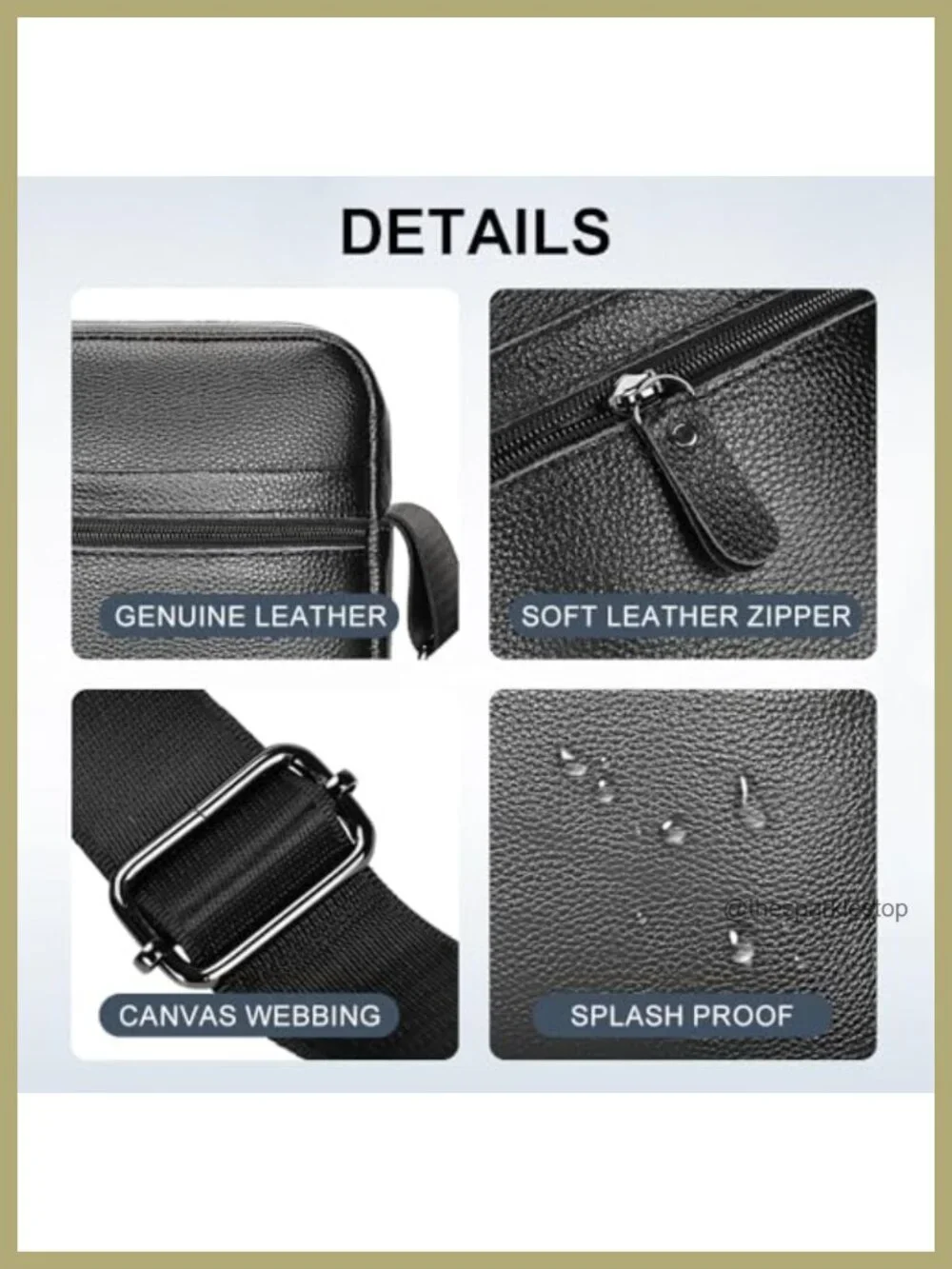 Genuine Leather Crossbody Bag for Men - Small Messenger Satchel Work Business